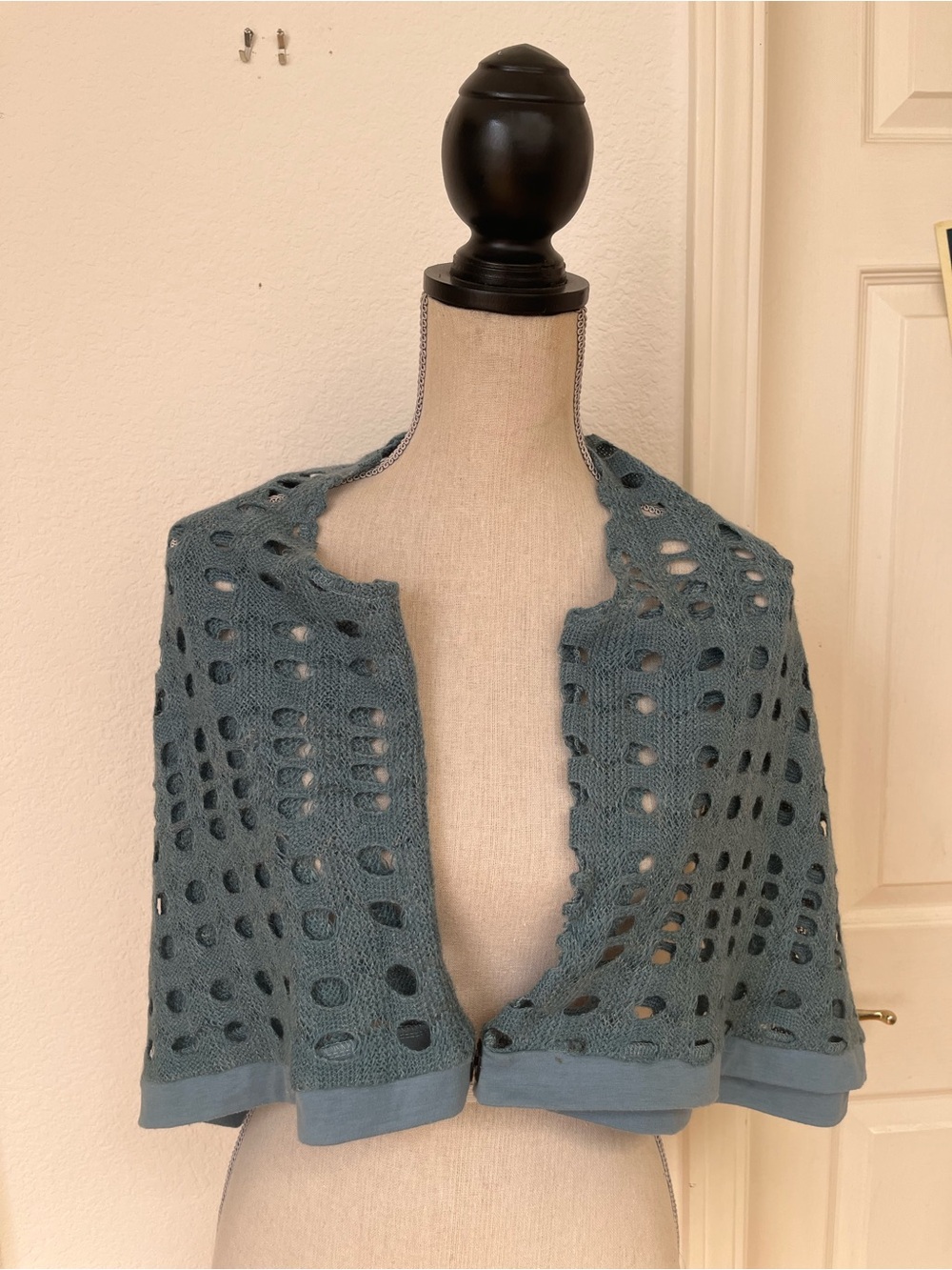 Light Blue Open Knit Women’s Sweater Shrug